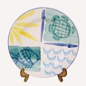 Vintage Present Tense Home Artistry Plate, Hand Painted in Italy